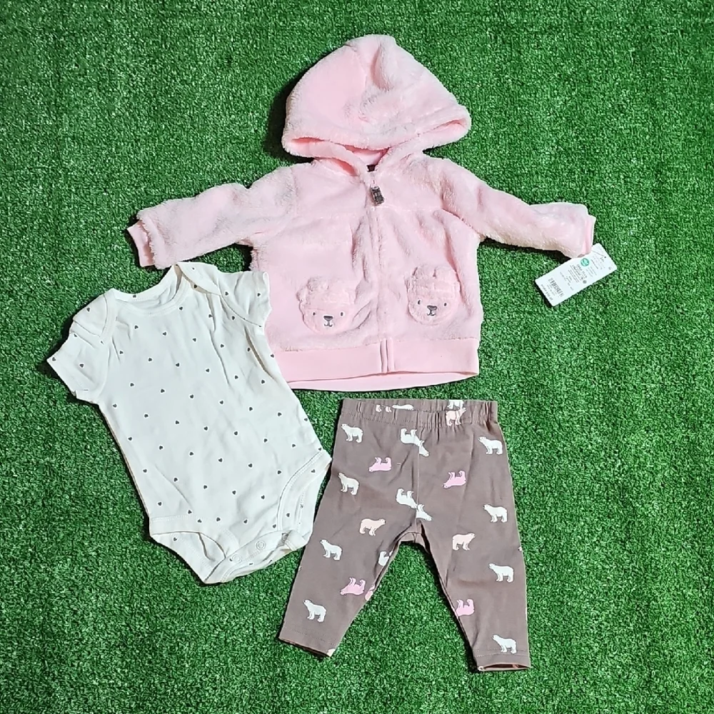 Carter's Pink Fleece Hoodie - Picture 1 of 11